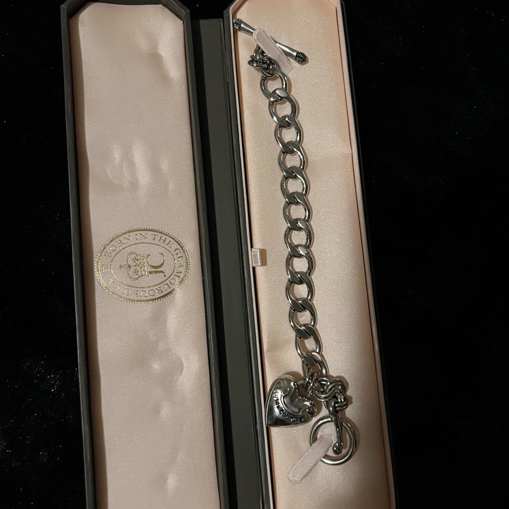 Juicy Couture Silver Heart Charm Bracelet's